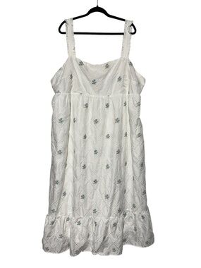 Aruba Eyelet Lace Dress Plus Size 3X Maxi Cottagecore Floral Sprig Wedding guest